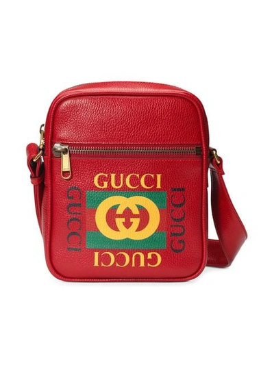 Shop Gucci Print Messenger Bag In Red