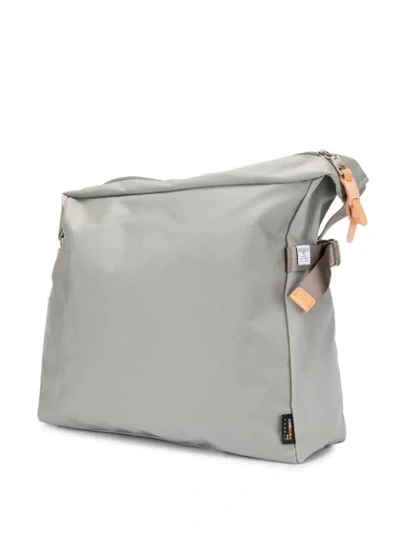 Shop As2ov Contrast Panel Shoulder Bag In Grey