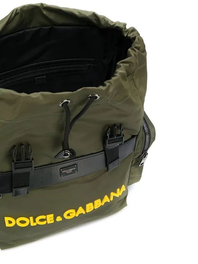 Shop Dolce & Gabbana Military Style Backpack In Green