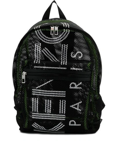 Shop Kenzo Mesh Panelled Backpack In Black