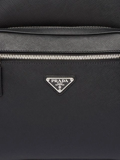 Shop Prada Saffiano Leather Backpack In Black