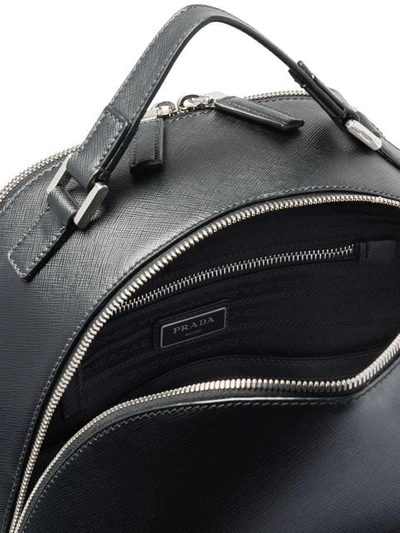 Shop Prada Saffiano Leather Backpack In Black