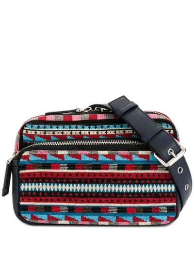 Shop Valentino Garavani Embroidered Belt Bag In Blue