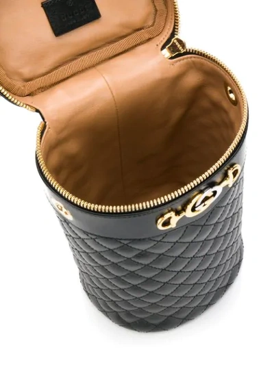 Shop Gucci Interlocking G Horsebit Bucket Bag In Black