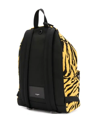 Shop Saint Laurent City Tiger-print Backpack In Yellow