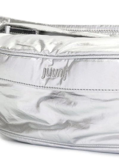 Shop Juunj Metallic Belt Bag In Silver
