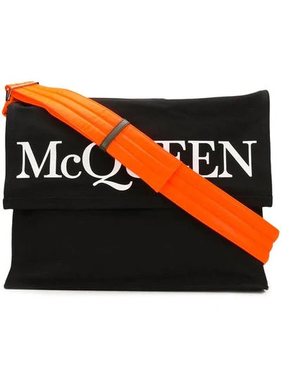 Shop Alexander Mcqueen Logo Print Holdall Bag In Black
