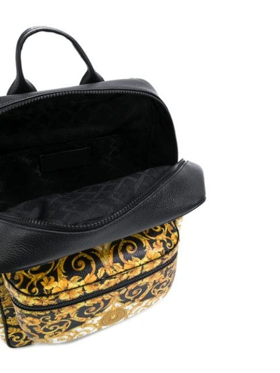 Shop Versace Baroque-print Backpack In Yellow