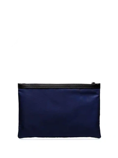 Shop Dolce & Gabbana Logo Patch Pouch In 8c485 Blu Royal/nero
