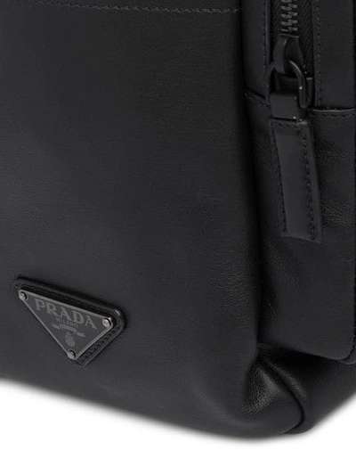 Shop Prada Leather Backpack In Black