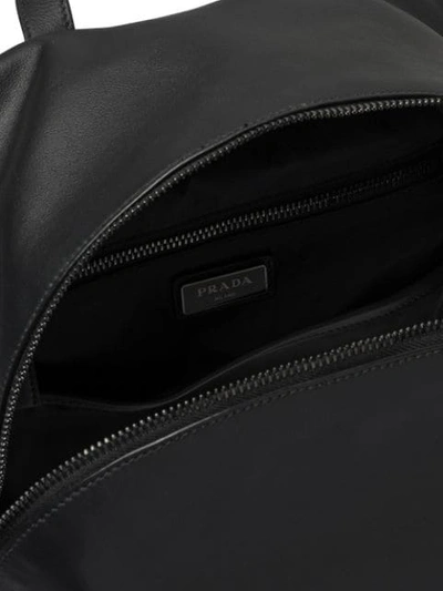 Shop Prada Leather Backpack In Black