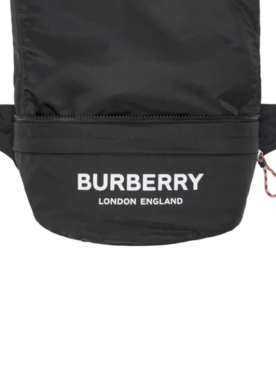 BURBERRY LOGO印花二用式腰带包 - 黑色