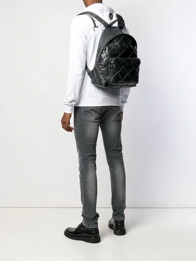 Shop Philipp Plein Geometric Backpack In Black