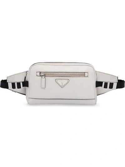 Saffiano Leather Belt Bag In White