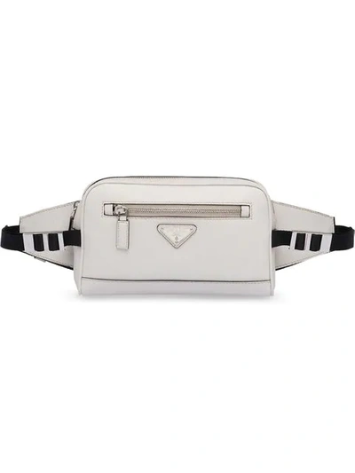 Shop Prada Saffiano Leather Belt Bag In White