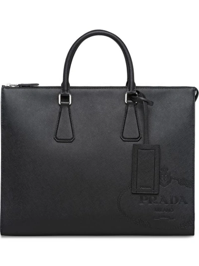 PRADA SAFFIANO LEATHER TOTE - 黑色