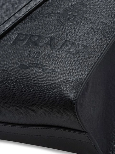 Shop Prada Saffiano Leather Tote In Black