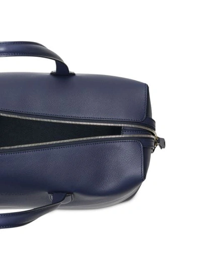 Shop Burberry Soft Leather Holdall In Blue