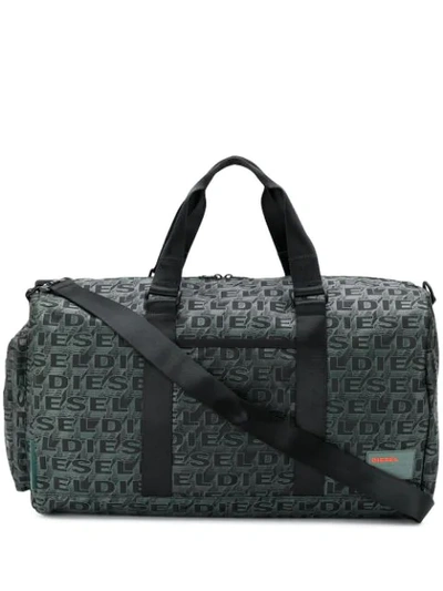 DIESEL LOGO PRINT HOLDALL BAG - 绿色