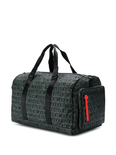 DIESEL LOGO PRINT HOLDALL BAG - 绿色