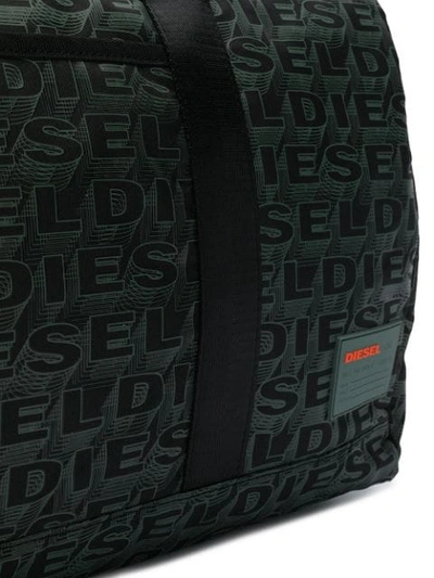 Shop Diesel Logo Print Holdall Bag In Green