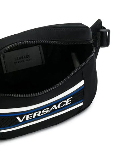 Shop Versace Contrast Logo Belt Bag In Black