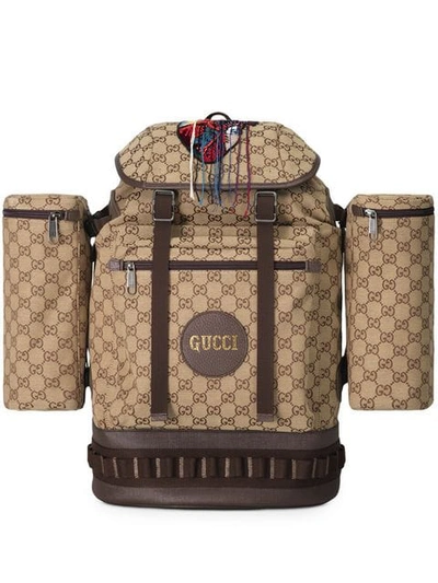 Shop Gucci Large Gg Canvas Backpack In Neutrals