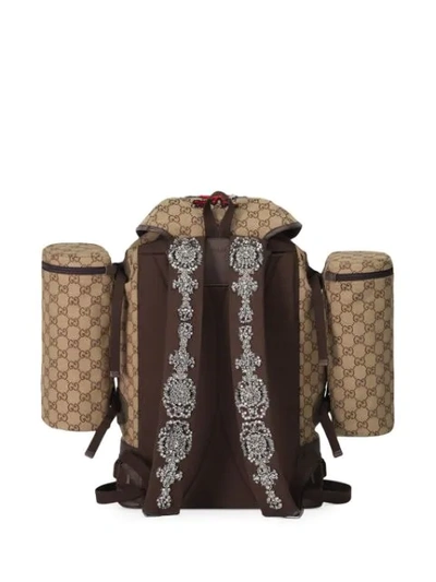 Shop Gucci Large Gg Canvas Backpack In Neutrals