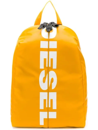 Shop Diesel Rucksack Mit Logo-print In Orange