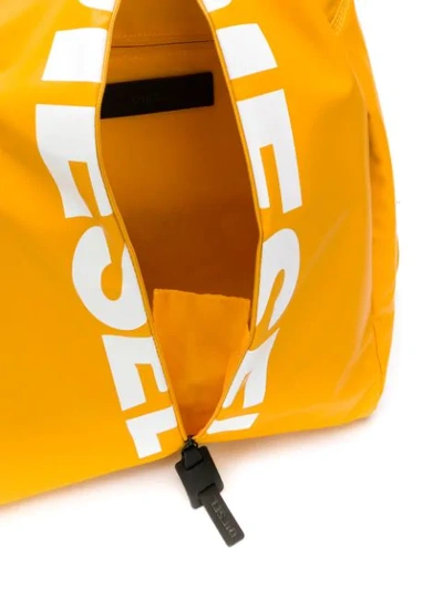 Shop Diesel Rucksack Mit Logo-print In Orange