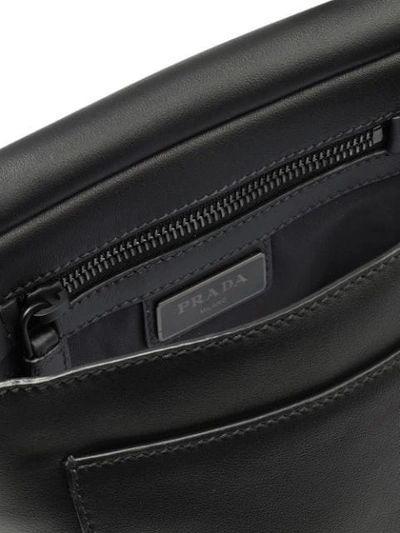 Shop Prada Leather Shoulder Bag In Black