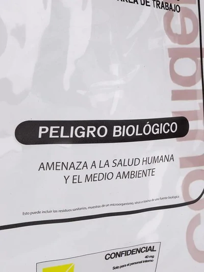 Marcelo Burlon County Of Milan Warning Transparent Pvc Shopping Bag In Neutrals
