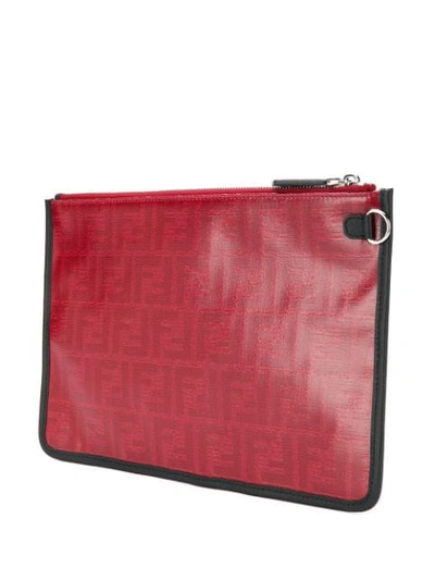 Shop Fendi Monogram Pouch In F051u Rosso+nr+pal