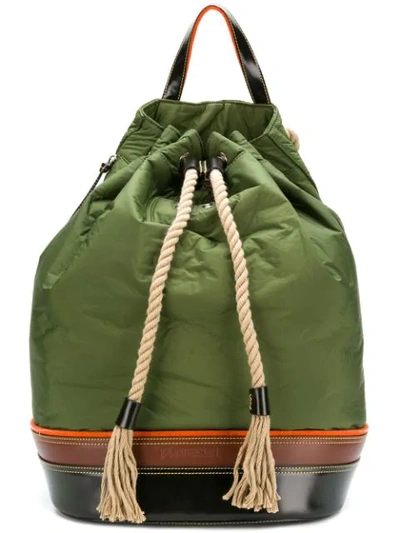 Shop Jw Anderson Colour-block Drawstring Backpack In Green