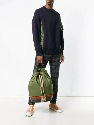 Shop Jw Anderson Colour-block Drawstring Backpack In Green