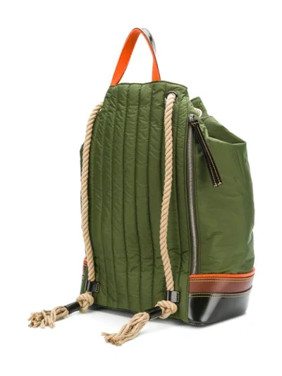 Shop Jw Anderson Colour-block Drawstring Backpack In Green