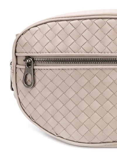 Shop Bottega Veneta Intrecciato Weave Belt Bag In Grey