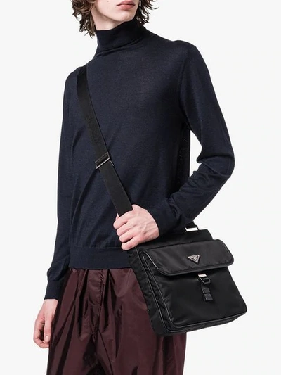 Shop Prada Nylon Shoulder Bag In Black