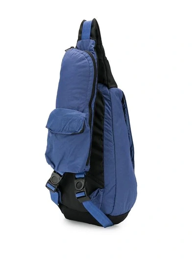 Shop Stone Island Sling Backpack In Blue