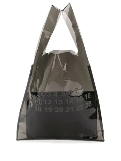Shop Maison Margiela Number Print Tote Bag In Black