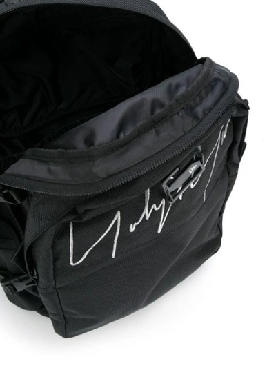 Shop Yohji Yamamoto Bestickter Rucksack  In Black