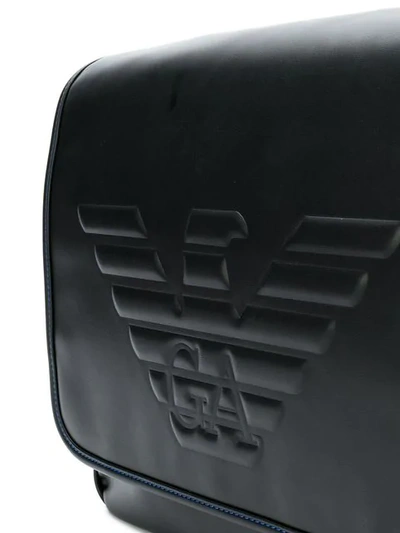 Shop Emporio Armani Logo Messenger Bag In Black