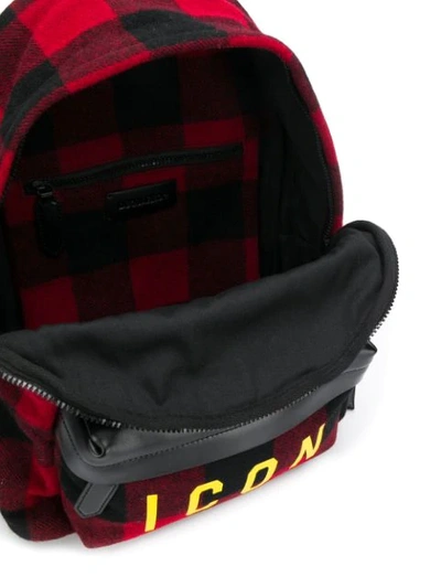 Shop Dsquared2 Plaid Icon Backpack In M1756 Red