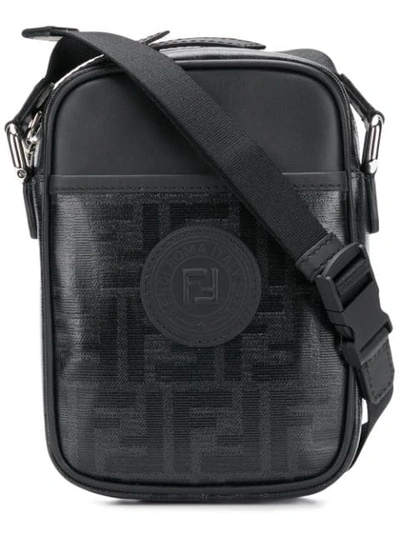 Shop Fendi Small Ff Messenger Bag In Black