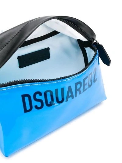 Shop Dsquared2 Laminated Belt Bag In Blue