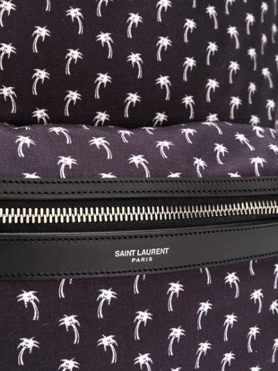 Shop Saint Laurent City Palm Tree Print Backpack In Black