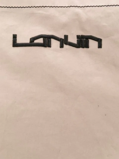 Shop Lanvin Logo Embroidered Tote In Neutrals