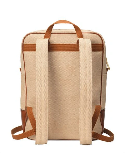 Shop Gucci Vintage Canvas Backpack In Brown