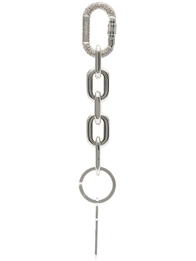 Shop Ambush Metallic Crystal Embellished Keyring In Silver