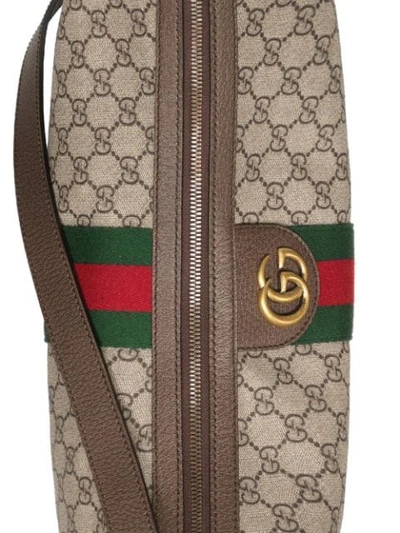 Shop Gucci Ophidia Gg Shoulder Bag In Brown